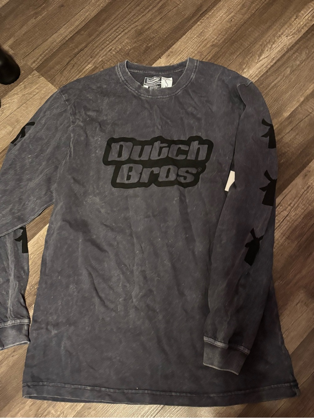 Dutch Bros Black Logo Long Sleeve Tee - Faded Navy